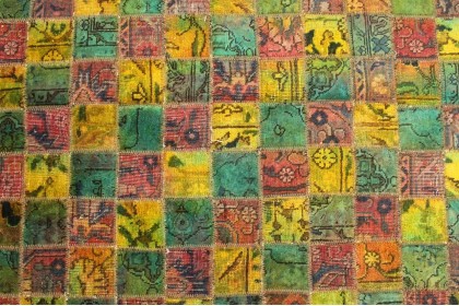 Patchwork Teppich Grün Rot Gelb in 250x160cm (2 / 4)