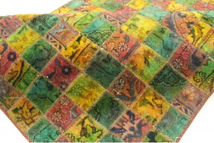 Patchwork Teppich Grün Rot Gelb in 250x160cm (4 / 4)