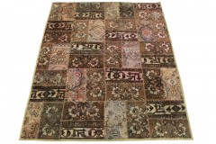 Patchwork Rug Brown Rose in 200x160cm