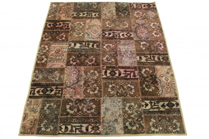 Patchwork Rug Brown Rose in 200x160cm