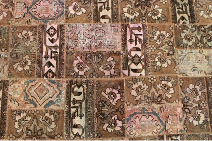 Patchwork Rug Brown Rose in 200x160cm (4 / 4)