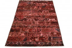 Patchwork Teppich Rot Rosa in 250x170cm