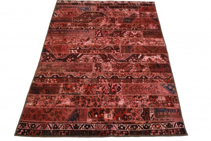 Patchwork Teppich Rot Rosa in 250x170cm