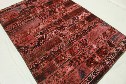 Patchwork Rug Red Rose in 250x170cm (3 / 4)