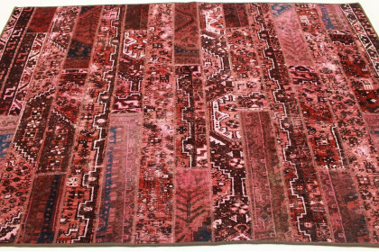 Patchwork Rug Red Rose in 250x170cm (4 / 4)