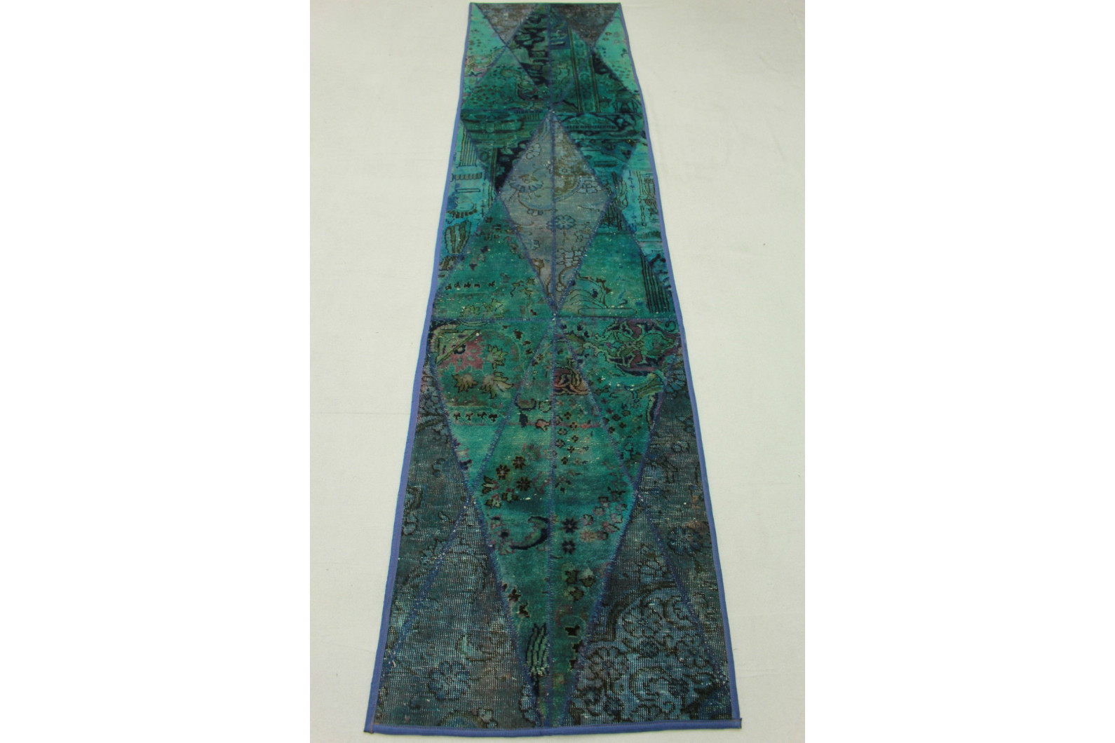 Patchwork Teppich Läufer Türkis in 300x70cm (1001-1306 ...