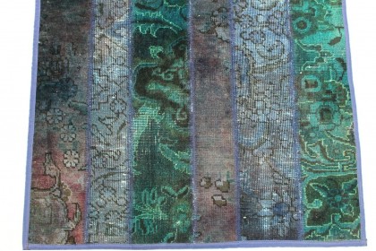 Patchwork Teppich Läufer Türkis in 300x80cm (2 / 9)