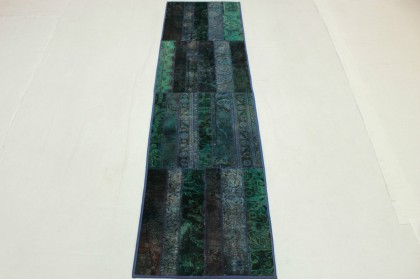Patchwork Teppich Läufer Türkis in 300x80cm (4 / 9)