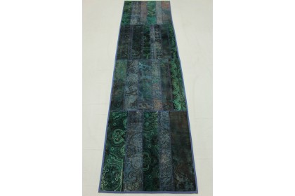 Patchwork Teppich Läufer Türkis in 300x80cm (5 / 9)
