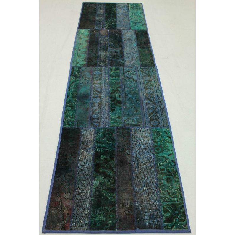 Patchwork Teppich Läufer Türkis in 300x80cm (1001-1311 ...