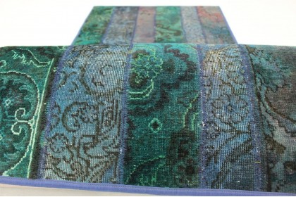 Patchwork Teppich Läufer Türkis in 300x80cm (7 / 9)