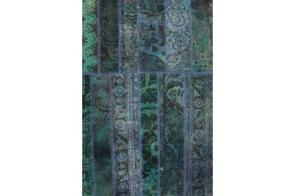 Patchwork Teppich Läufer Türkis in 300x80cm (8 / 9)