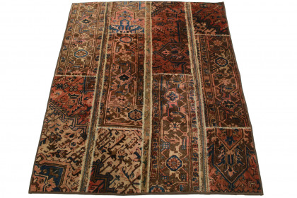 Patchwork Teppich Braun Rosa in 200x150cm (1 / 5)