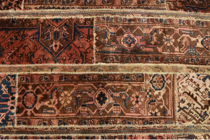 Patchwork Teppich Braun Rosa in 200x150cm (2 / 5)