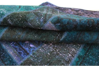 Patchwork Rug Purple Blue in 200x150cm (10 / 11)