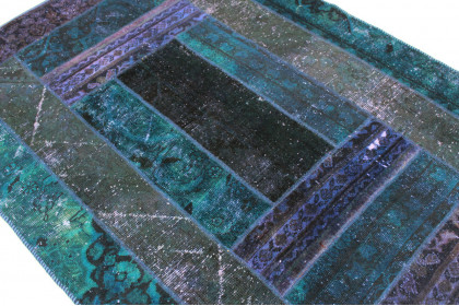 Patchwork Rug Purple Blue in 200x150cm (5 / 11)