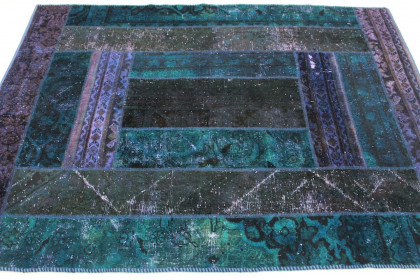 Patchwork Rug Purple Blue in 200x150cm (7 / 11)