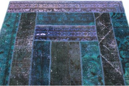 Patchwork Rug Purple Blue in 200x150cm (8 / 11)