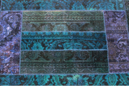 Patchwork Rug Purple Turquoise in 240x170cm (2 / 5)