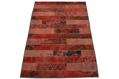 Patchwork Rug Red Purple Rose in 250x170cm