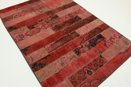 Patchwork Teppich Rot Lila Rosa in 250x170cm (2 / 5)