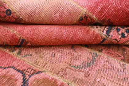 Patchwork Teppich Rot Lila Rosa in 250x170cm (5 / 5)