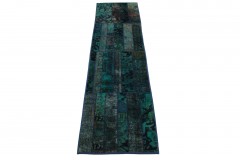 Patchwork Rug Runner Turquoise in 300x80cm