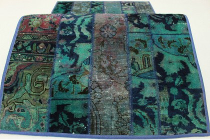 Patchwork Rug Runner Turquoise in 300x80cm (3 / 9)