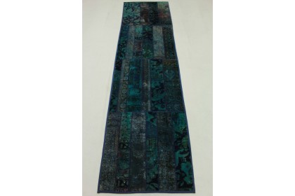 Patchwork Rug Runner Turquoise in 300x80cm (4 / 9)