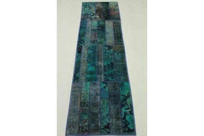 Patchwork Rug Runner Turquoise in 300x80cm (5 / 9)