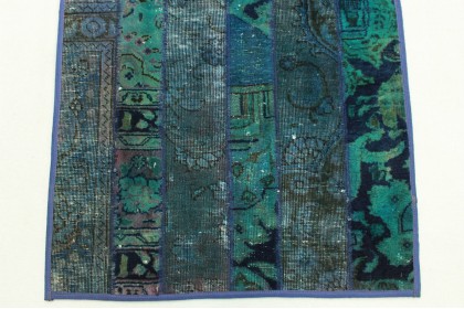 Patchwork Rug Runner Turquoise in 300x80cm (6 / 9)