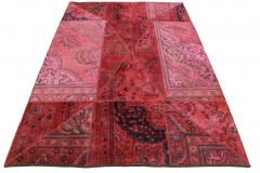 Patchwork Teppich Pink in 240x170cm