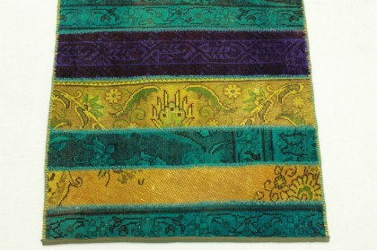 Patchwork Rug Runner Purple Turquoise Curry in 310x80cm (7 / 9)
