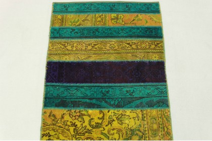 Patchwork Rug Runner Purple Turquoise Curry in 310x80cm (8 / 9)