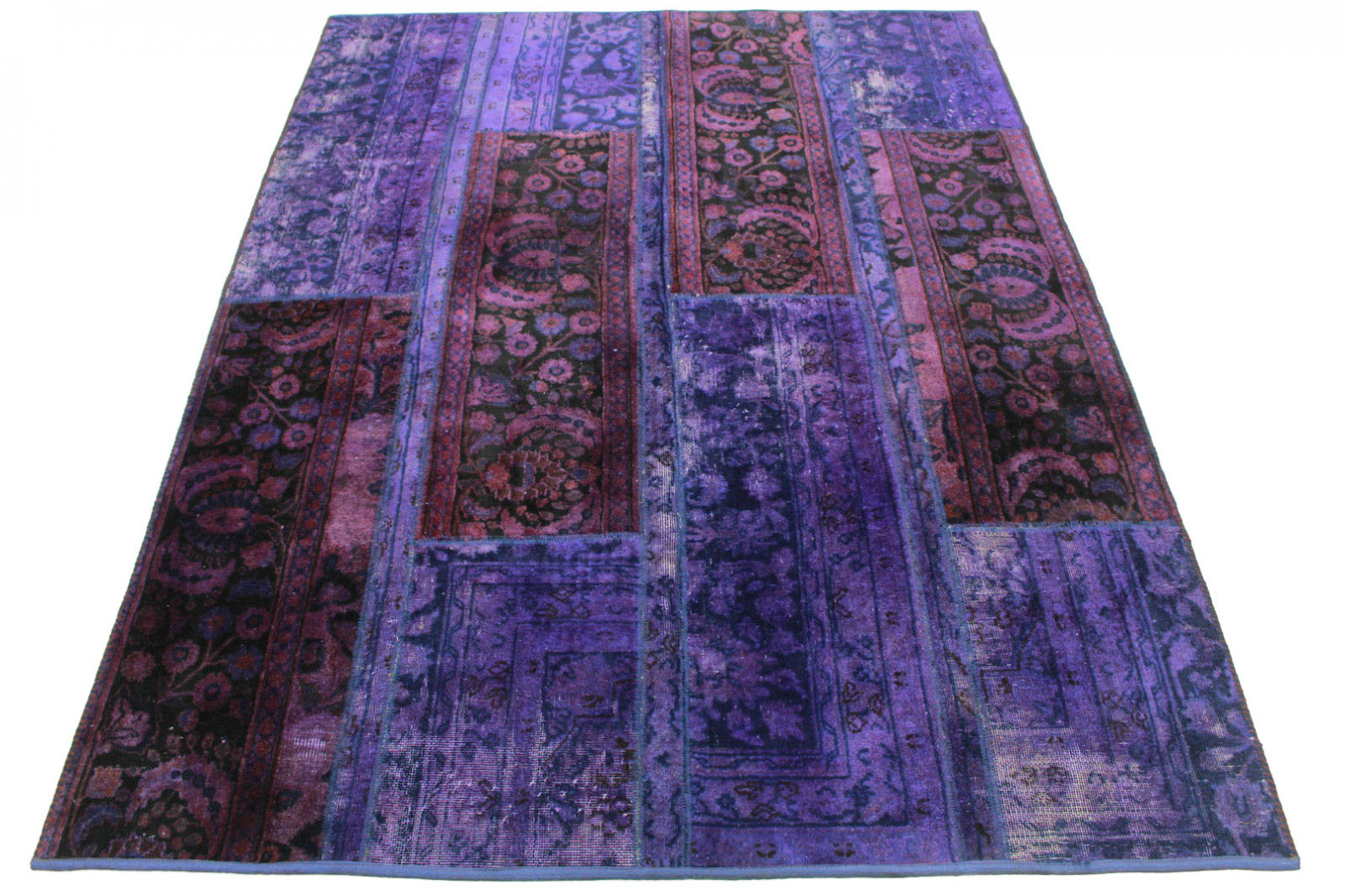 Purple Patchwork Rug Patchwork Rug Purple in 210x160cm (1001-1507) - carpetido.de