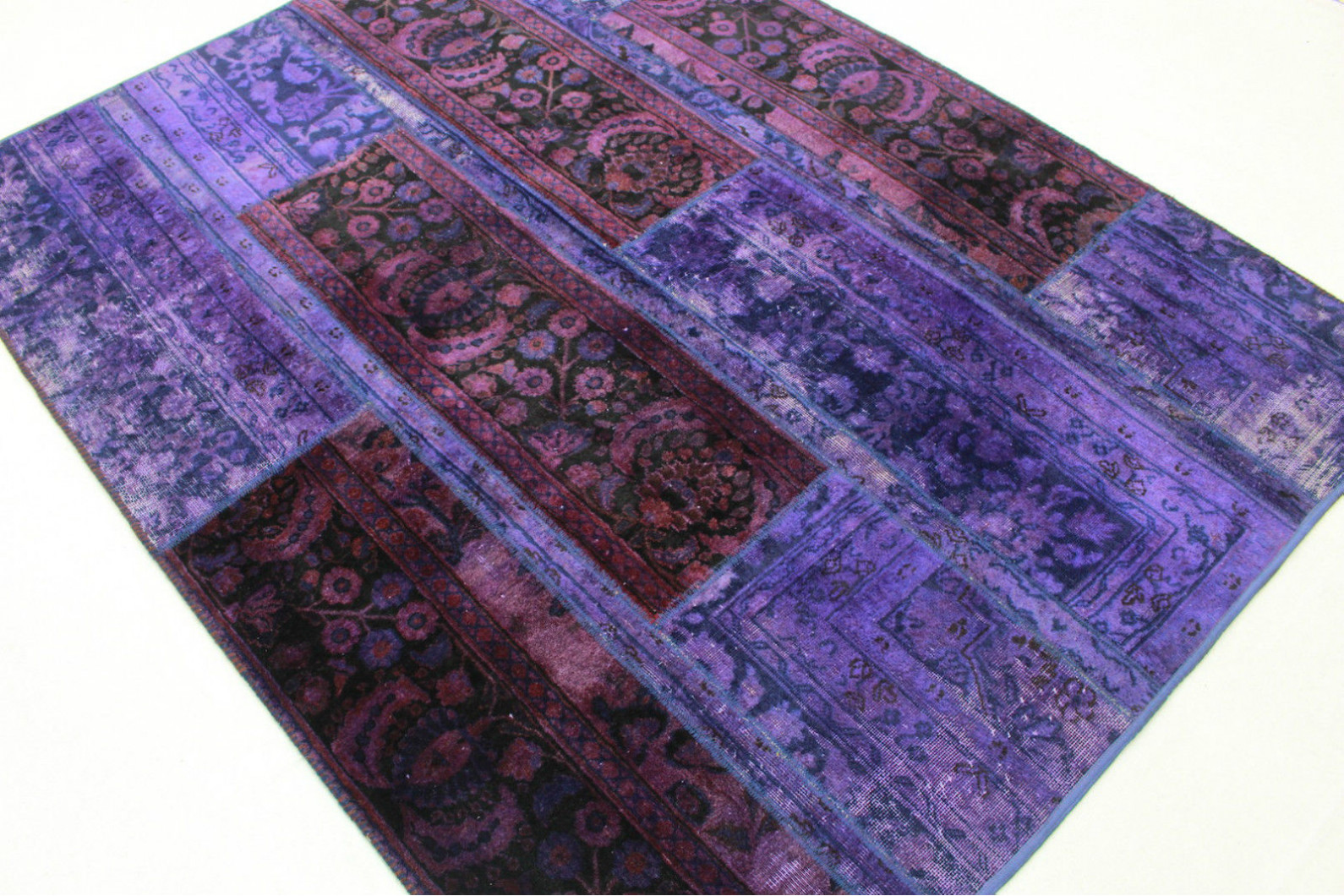 Purple Patchwork Rug Patchwork Rug Purple in 210x160cm (1001-1507) - carpetido.de