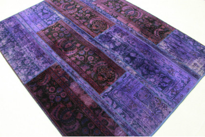 Patchwork Rug Purple in 210x160cm (2 / 5)