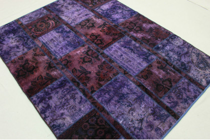 Patchwork Rug Purple in 200x150cm (3 / 4)