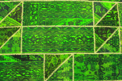 Patchwork Teppich Grün in 240x180cm (4 / 4)
