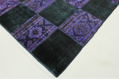 Patchwork Rug Purple in 220x170cm (2 / 4)