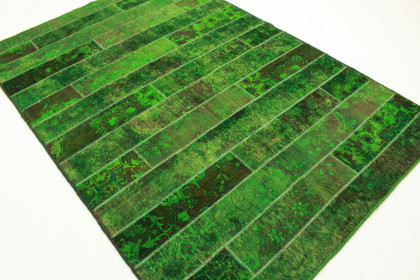 Patchwork Rug Green in 250x170cm (2 / 5)