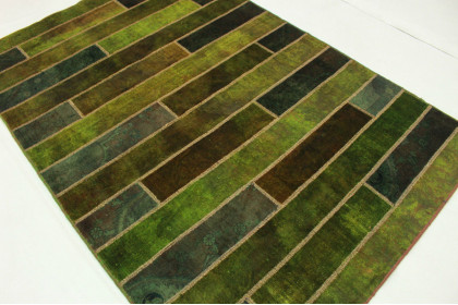 Patchwork Rug Green in 240x170cm (5 / 5)