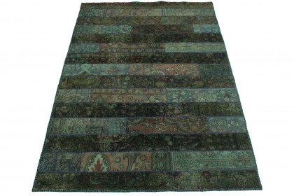 Patchwork Rug Green Purple in 250x170cm