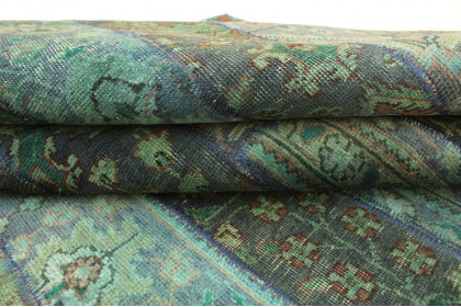 Patchwork Rug Green Purple in 250x170cm (5 / 5)