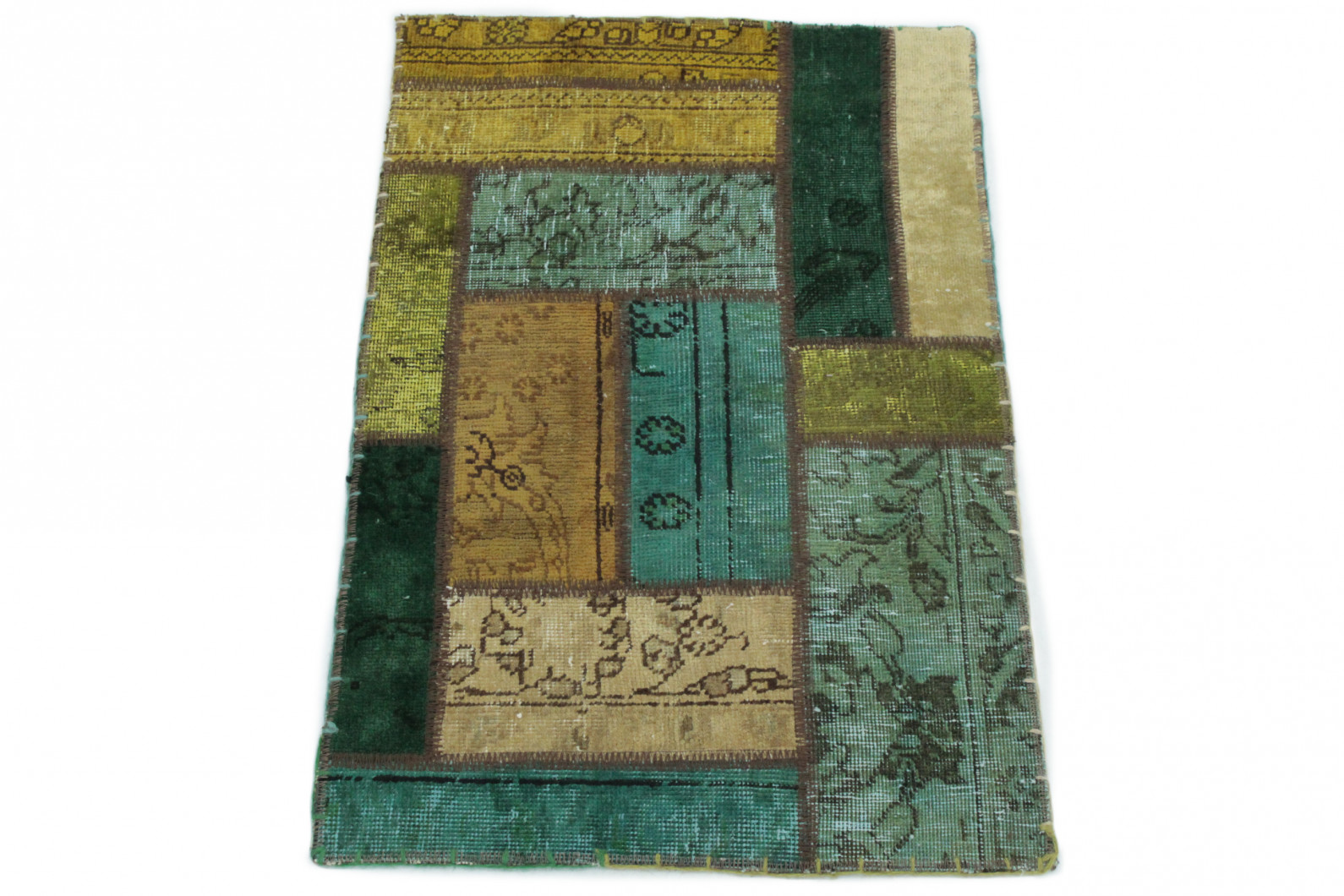 Patchwork Teppich Türkis Beige in 90x60 (1001-167088 ...