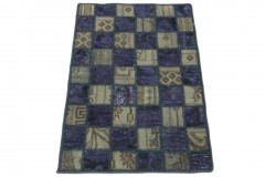 Patchwork Rug Gray Purple in 90x60
