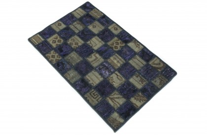 Patchwork Rug Gray Purple in 90x60 (2 / 3)