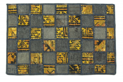 Patchwork Rug Gray Yellow in 90x60 (3 / 3)