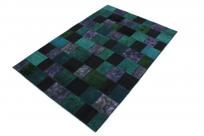 Patchwork Rug Turquoise Purple in 310x200 (2 / 5)