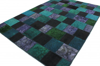 Patchwork Rug Turquoise Purple in 310x200 (3 / 5)